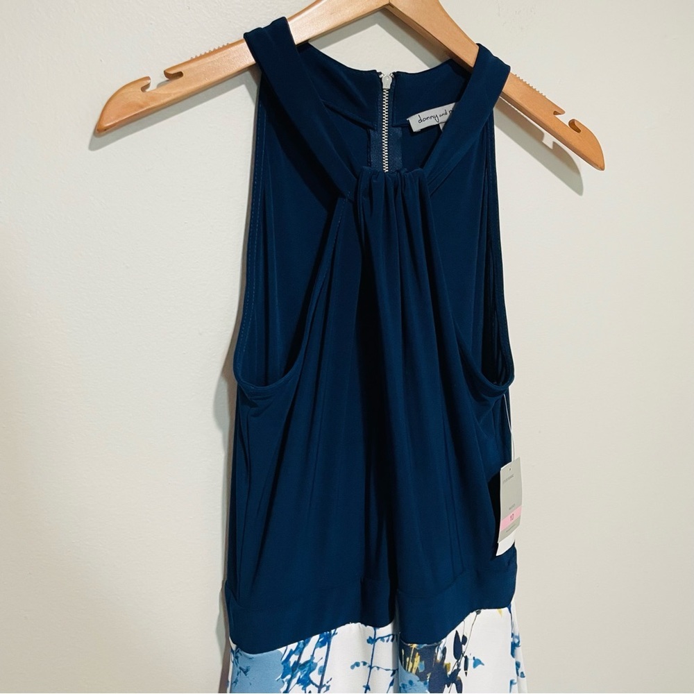Danny & Nicole Navy Blue and White Maxi Dress - Picture 3 of 12